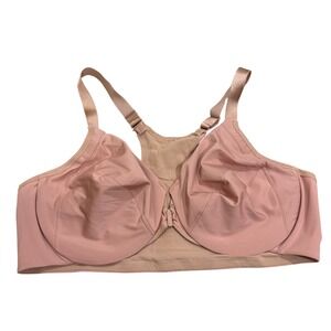 Glamorise Front Close Wonder Wire Bra Smoothing Back 1247 Nude Beige Size 40D